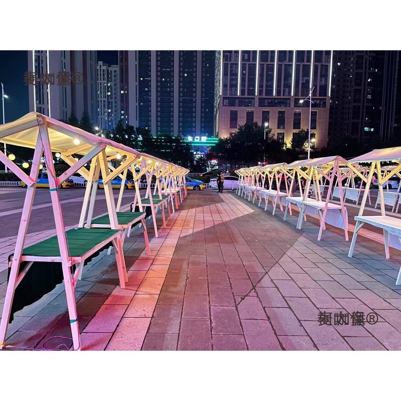 集市位881木制摆活花动棚架商场摊售货车车出租夜市摊折叠市集麦