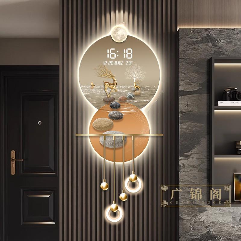 画轻奢关装饰高档LED壁灯立体玄电子钟12-26福入户正对门走过道廊