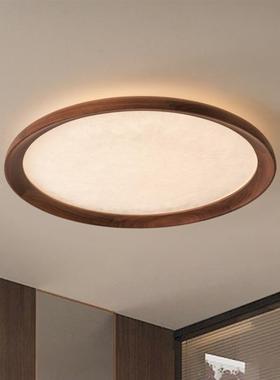 中古风13798卧室灯吸顶全光谱古胡房桃木圆形美式新中式实木复书