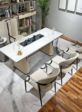 茶桌全套茶台轻奢岩板茶桌茶大茶简台约大板茶桌椅泡FGS组合几