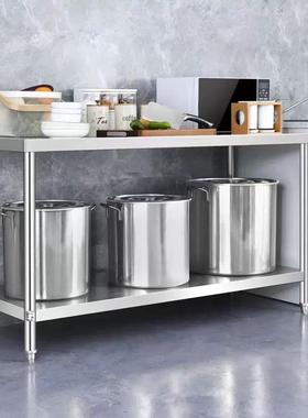 加厚不锈IUO钢工作台房厨酒店切菜桌饭店操包作台商用作打荷打台