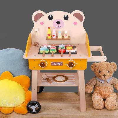 木制儿童过家玩家组套794装做饭厨具烧车灶台冰箱合仿真声光烤厨