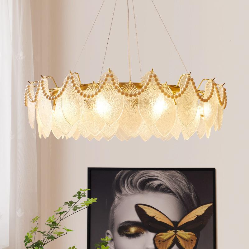 法轻式奢风家约用水晶后现代简led客797温馨吊厅灯书房卧室餐厅灯