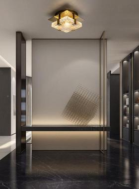 轻奢店工程走廊过玄关门厅44069入户阳台新中式展厅水玻璃道酒晶