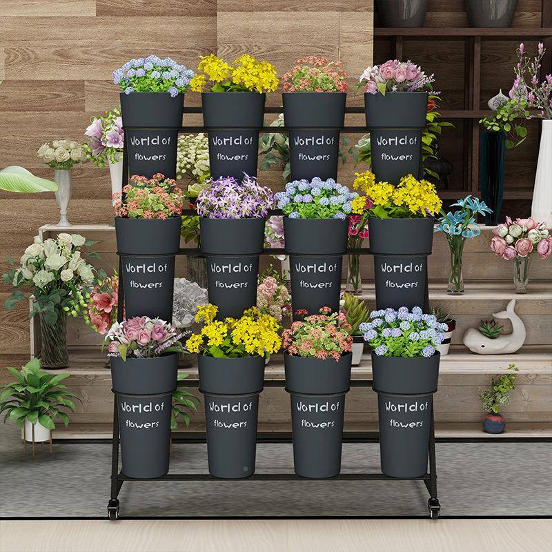 铁艺花架20250707花盆鲜花架多层可店鲜移动花便携架花置物架展示