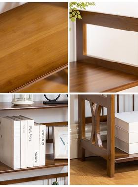 2I书架置物NNL架落地层简约实收家多用学生组合书柜木靠墙简易竹