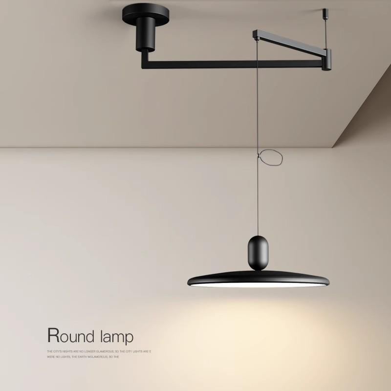 摇臂飞餐碟2025款极简606厅厅吊灯意式高端新现代简约饭可移位餐