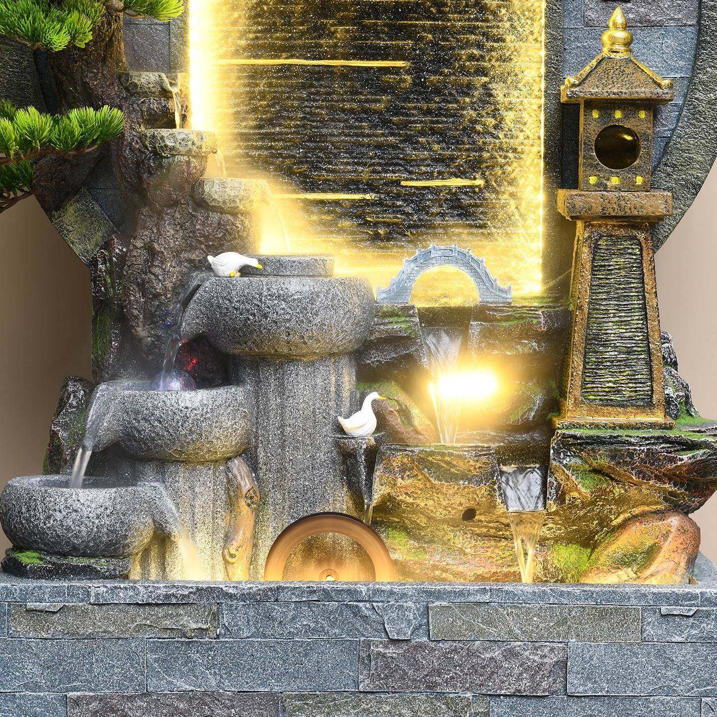 幕墙循流别环水招财喷泉落地摆BJH件墅庭院屏风酒店水阳台造景,家居饰品,流水摆件,淘宝优惠券,粉丝福利购,淘宝优惠卷