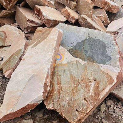 天拼然板岩不则碎石文化石外墙别墅人造复古景观782规砖花园地铺