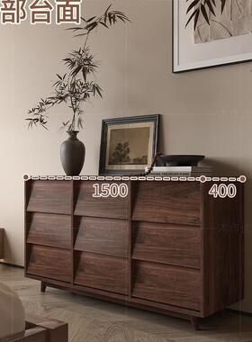 中卧古风实柜木九斗多层矮柜抽屉柜客厅餐边柜法式复HHK斗柜室古