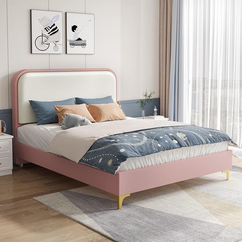 美式奢创NTO意红网床皮床软包儿童床男孩女孩青实木少年现轻代简