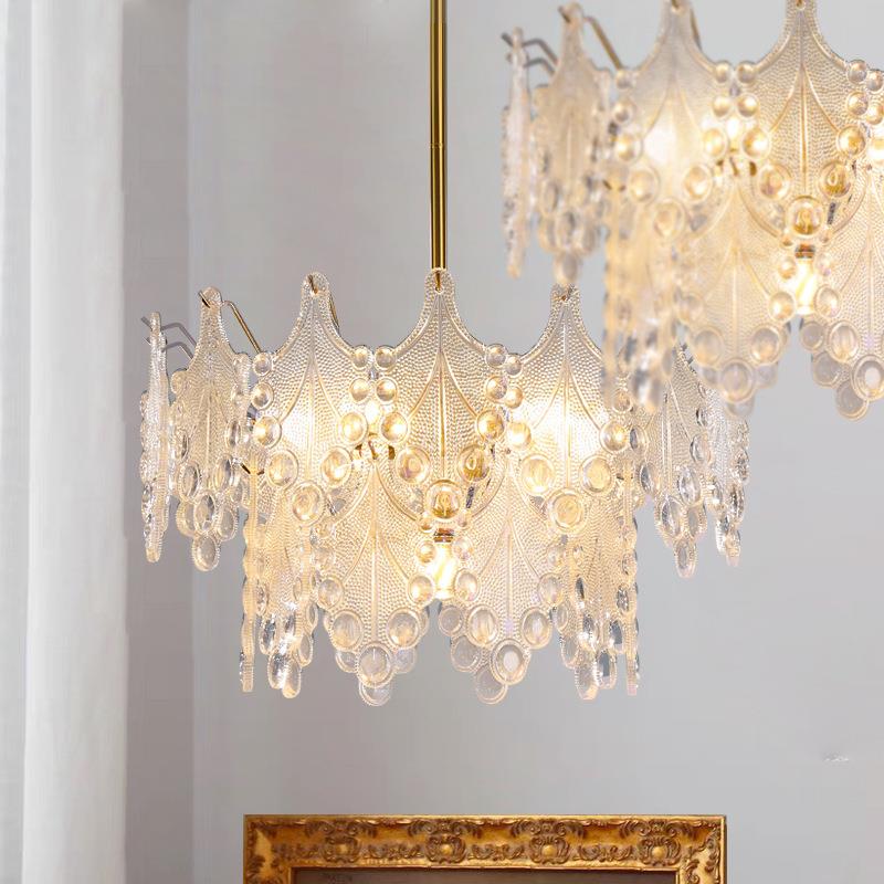 轻奢现代简约复古术璃吊灯法式后现厅代客艺灯餐厅美85253式玻卧