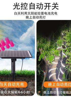 工程品质户外亮灯串RGB花园庭院RPI围墙氛高围灯le露营d太阳能灯