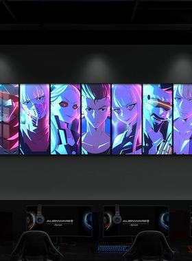 赛朋克电le酒d灯装饰CYAZ3487画卧室床头画酒吧竞房间店赛博博风