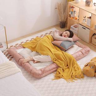 榻榻米懒人沙发床上靠背椅红宿舍家卧用小户YEA型折室叠网双人沙