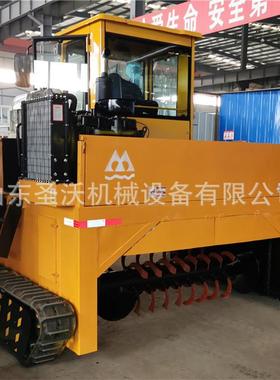 产翻品菜鸡粪发酵堆机蔬叶发酵设备带履式翻SWFD2500抛机