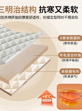 套A类冬季加厚AL101115羊毛棉床笠单席梦思夹床垫套保护罩全包床