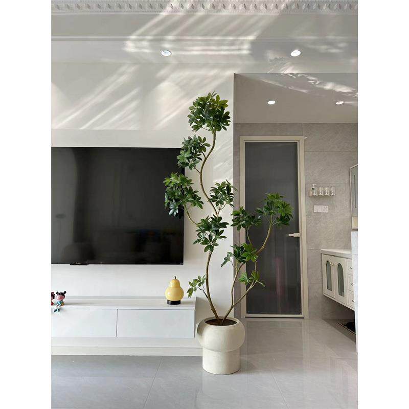 生虹景品鸭脚木仿真植室内仿盆栽高端轻绿奢客厅大型海落地HAIH04