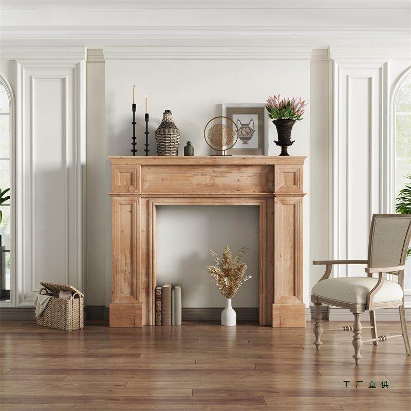 美式实木复民宿壁炉装饰430柜法式古式简约欧壁炉架礼置物婚摄影