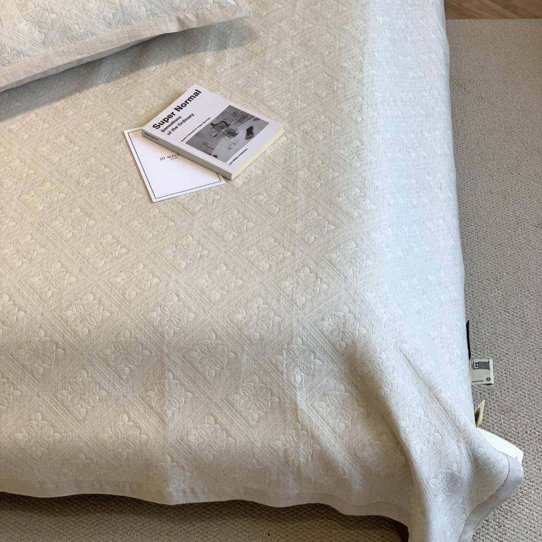 约棉麻三层床盖简三件套2双床230*JH40人cm床单床罩床上用品