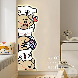 线条小狗入户玄装关饰奶画油过风走廊道发光壁画灯儿童房F985H8S9