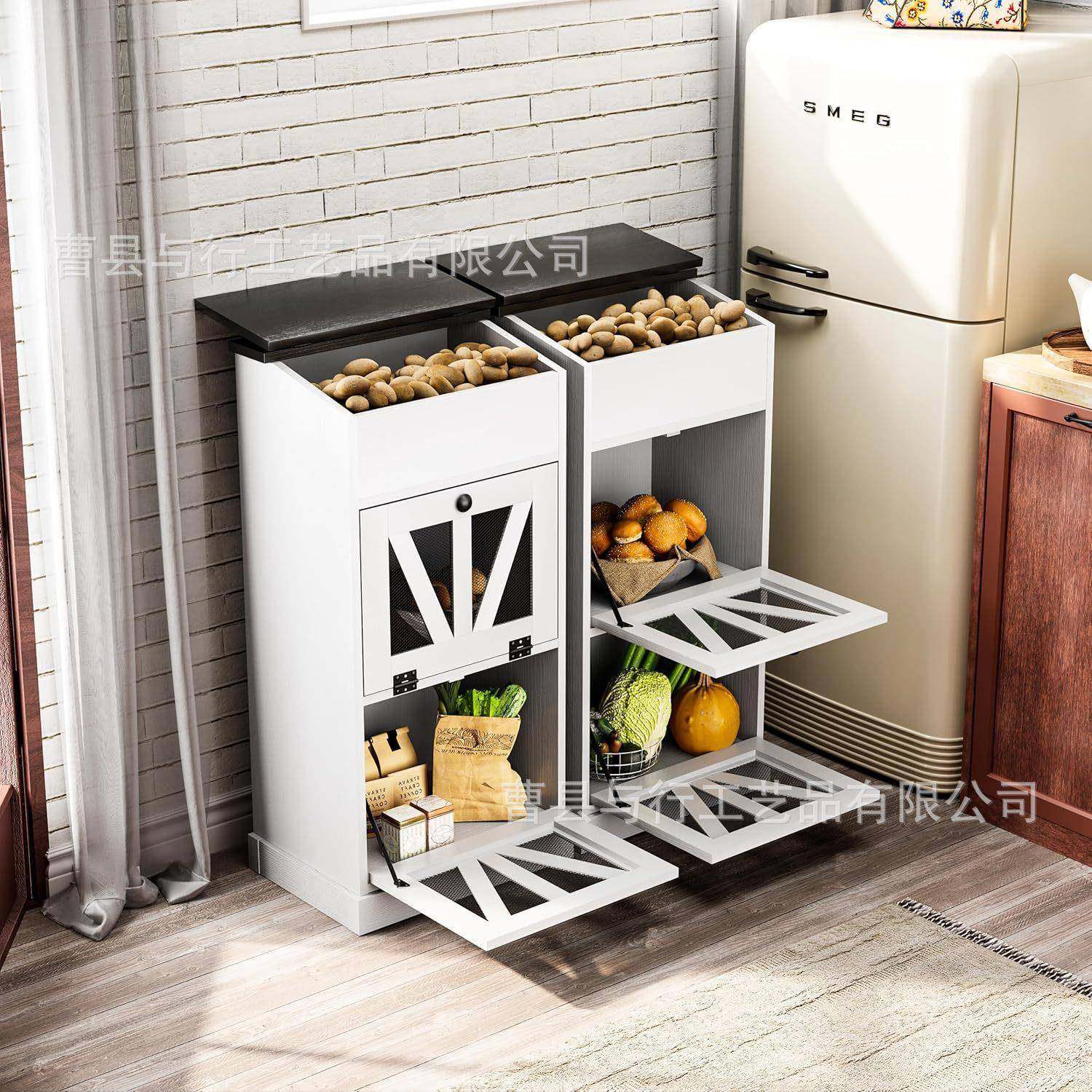 简房易储物柜厨木制面包收纳盒家用储藏室土豆储洋-葱存箱,收纳整理,收纳箱,淘宝优惠券,粉丝福利购,淘宝优惠卷