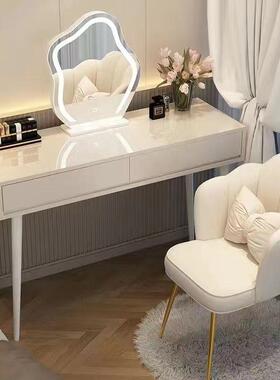 卧室梳妆台化奶油HOQ风轻纳奢简约户网红小型房间妆桌斗柜一体收