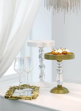 1蛋VP婚礼甜品台主蛋糕冷架欧式铁艺高R脚糕盘餐茶歇白色水F76THH