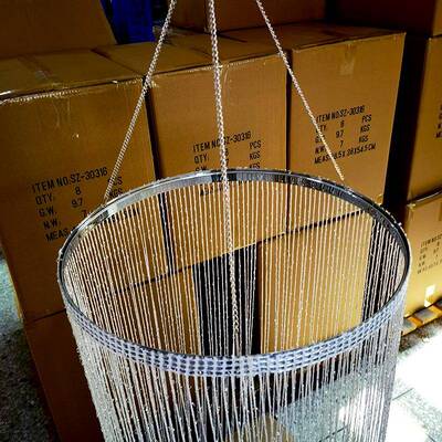 线婚台庆道具婚礼吊堂吊顶圆环流苏872帘婚庆布置装饰铁艺舞挂件