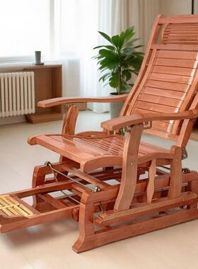 椅全实木摇摇椅IXJ折叠原木逍椅遥成人家用躺午休送父母老人阳台