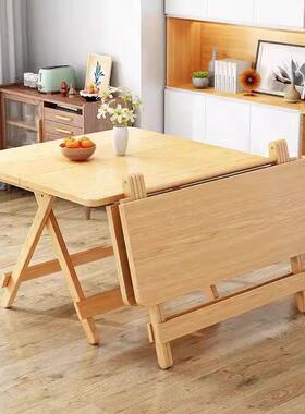 实木桌折子叠家用户外出租屋免安装餐野FEQ营经摆济小桌子地摊简