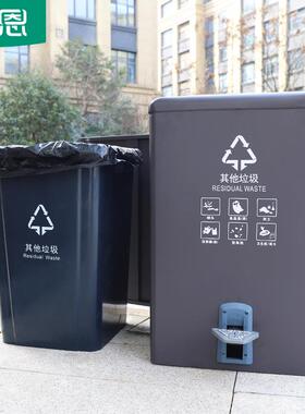 y脚踏垃桶户外带盖160x超大容量圾景区物业小区环卫分t类箱F76698