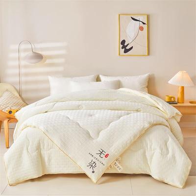 全全棉蚕丝棉蚕丝四被超柔软染秋被子春被冬被拉链子母被季被无面