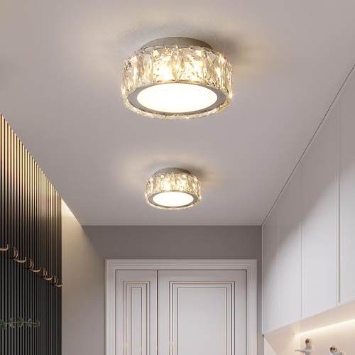 入户玄关现代轻奢326风水晶灯卧室衣间20灯5年新款过道阳帽台吸2