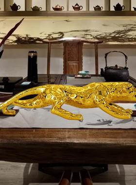 意汽车摆件金钱豹创个车性车载豹子车男士霸气豹子摆件装饰品车摆