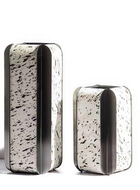 代GT-B019简金马毛皮革现编织纹花器花瓶创意摆件桌面客属厅约装