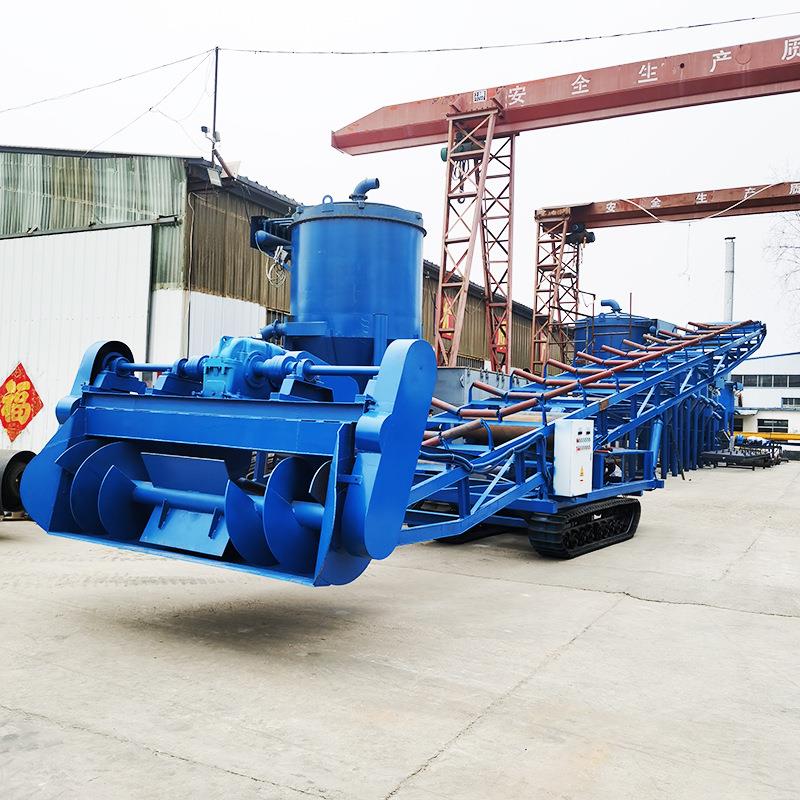 扒料输送上料机300吨产量履带行走底盘螺旋式皮带扒料机