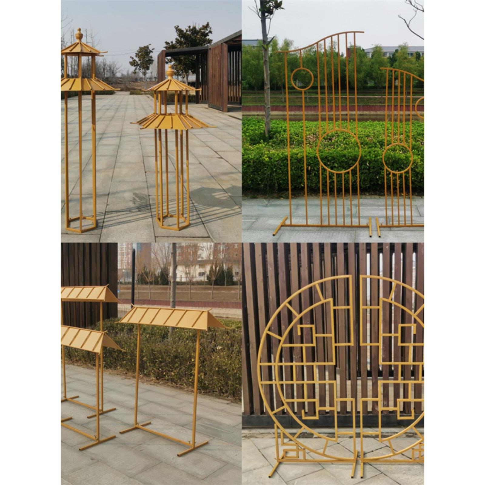 新款婚庆道具中式六角喜亭凉亭小屋路引同心圆摆件明心月映屏风墙