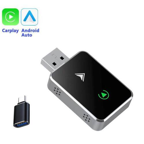 金属款无线carplay盒子安卓Auto二合一有线转无线适配器车载互联