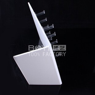 白色亚克力展示架定制珠宝饰品桌面挂钩陈列架 L型压克力钥匙扣架