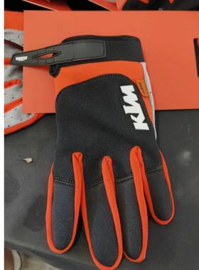 KTM24新款橙色动力可触屏POUNCE越野摩托车防滑耐磨骑行长指手套
