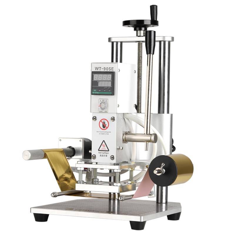 WT-90SE自动卷纸烫金机大底座PU皮革纸盒木头烙印台式热压烫印机