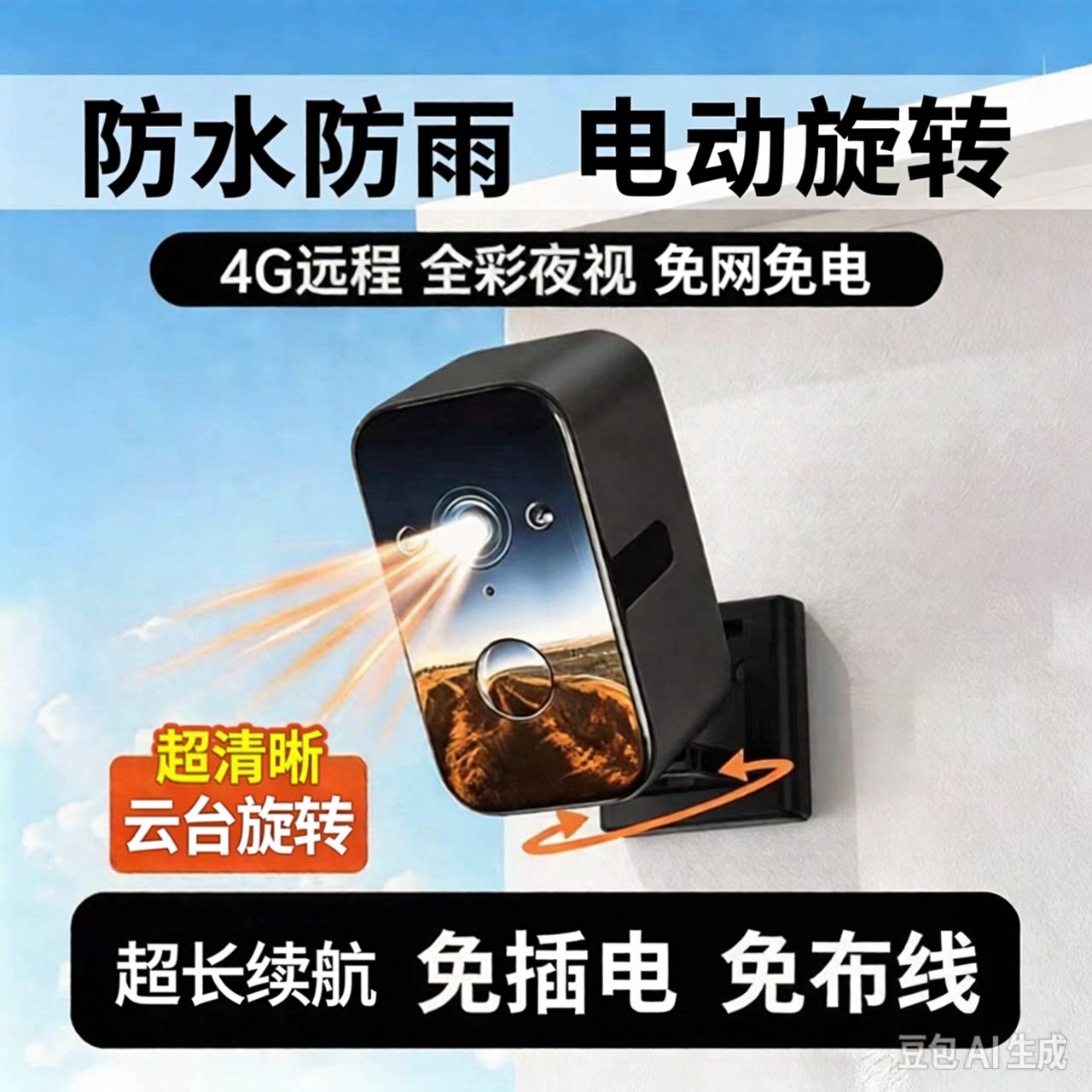 云台电动旋转全景防水款终身免费