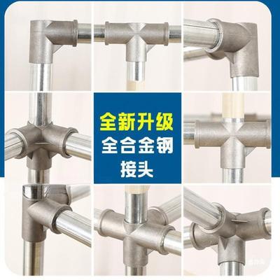 钢QXR宿舍角衣柜简易家用卧室装布衣柜橱出租房钢架加粗厚衣架组