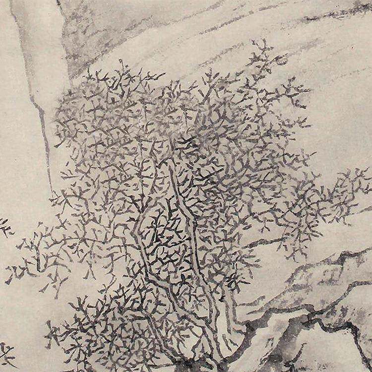 儒叠溥迷樵装团扇挂轴条幅卷轴山水画名画复制品FOD中式玄关饰岭