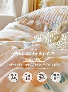 花法式全棉床件公主裙风蕾丝边纯棉床笠带裙边HQQ-LS25遮丑床罩单