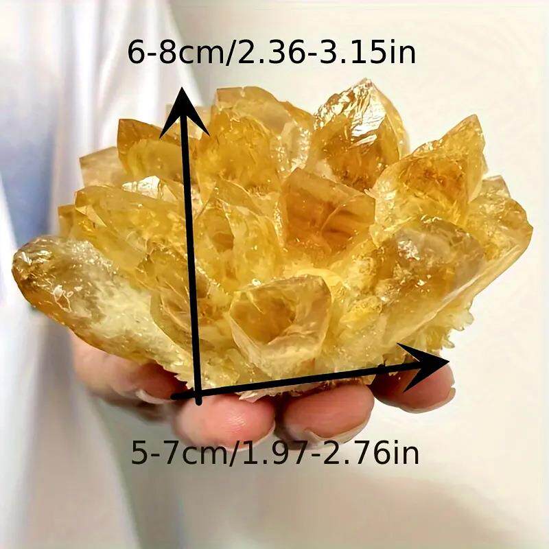 3603黄水晶簇短晶芽花饰水工品艺室内装摆件热销东晶海水晶