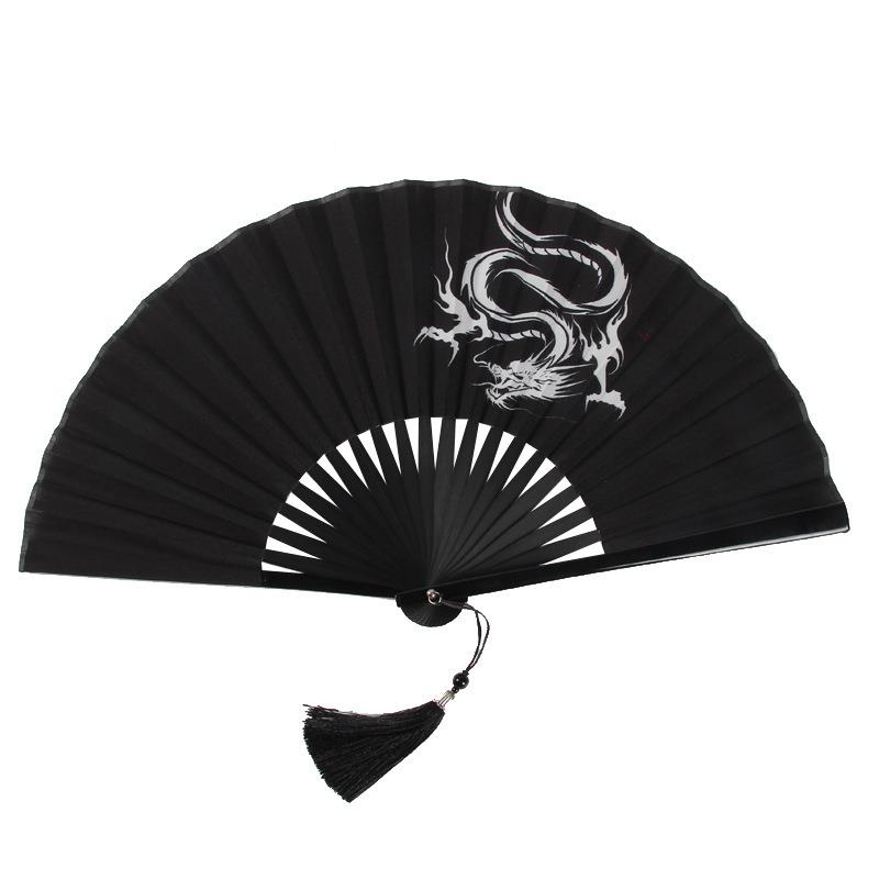 雅扇中堂折扇国风汉87568765男士龙霸气黑色扇子古风小巧儿童服折