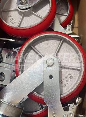 4寸MVC重型抗冲向击韩式脚6轮8铁芯PU聚酯万向轮子5氨方锁刹周转