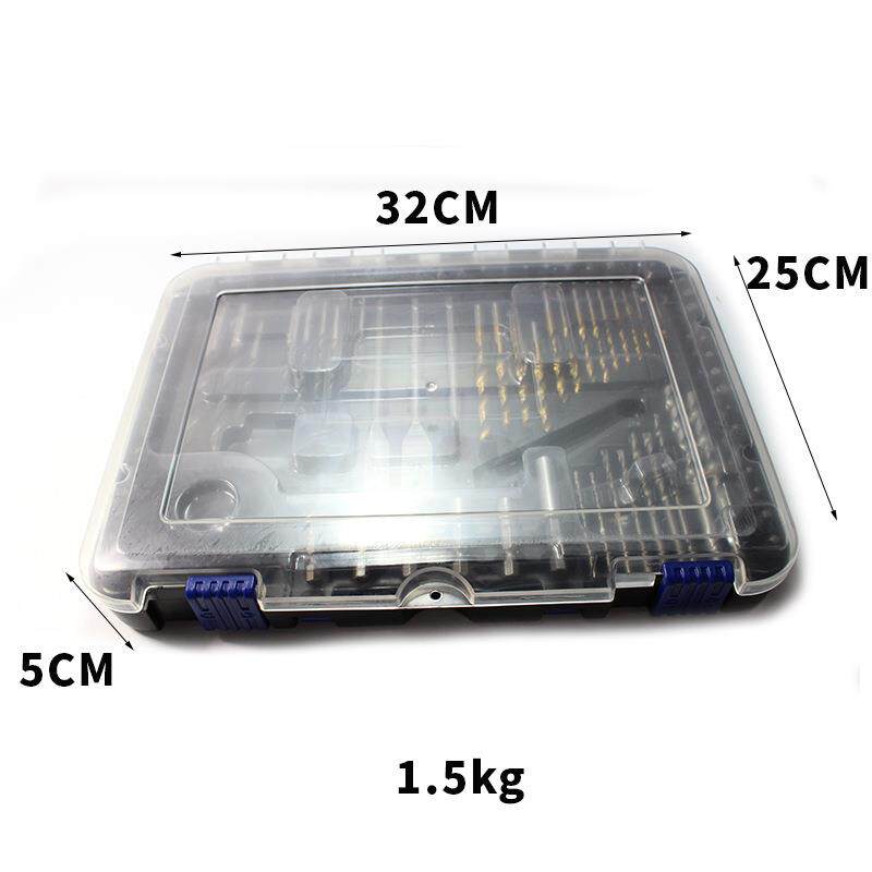 100pc钻头组套钻麻花钻建具工钻木工扁钻开孔器木VSM工工塑盒组合